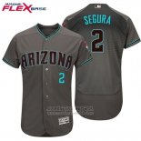 Camiseta Beisbol Hombre Arizona Diamondbacks 2 Jean Segura Gris Turquoise 2017 Flex Base