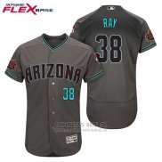 Camiseta Beisbol Hombre Arizona Diamondbacks 38 Robbie Ray Gris Verde Alterno Flex Base
