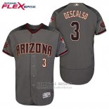 Camiseta Beisbol Hombre Arizona Diamondbacks 3 Daniel Descalso Gris Negro Flex Base