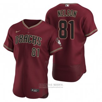 Camiseta Beisbol Hombre Arizona Diamondbacks Kyle Nelson Autentico Alterno Rojo