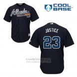 Camiseta Beisbol Hombre Atlanta Braves 23 David Justice Azul Alterno Cool Base