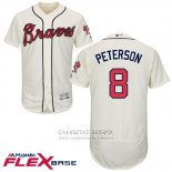 Camiseta Beisbol Hombre Atlanta Braves 8 Jace Peterson Crema Autentico Collection Flex Base