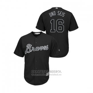 Camiseta Beisbol Hombre Atlanta Braves Brian Mccann 2019 Players Weekend Uno Seis Replica Negro