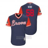 Camiseta Beisbol Hombre Atlanta Braves Dan Winkler 2018 LLWS Players Weekend Wink Azul