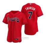 Camiseta Beisbol Hombre Atlanta Braves Dansby Swanson Autentico Alterno 2020 Rojo