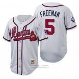 Camiseta Beisbol Hombre Atlanta Braves Freddie Freeman Cooperstown Collection Autentico Blanco