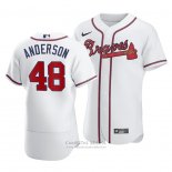 Camiseta Beisbol Hombre Atlanta Braves Ian Anderson Autentico Primera Blanco