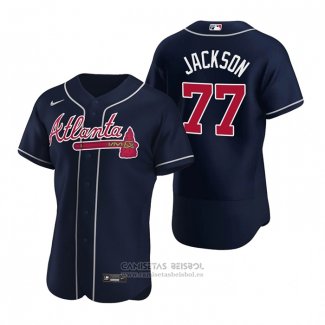 Camiseta Beisbol Hombre Atlanta Braves Luke Jackson Autentico Alterno 2020 Azul