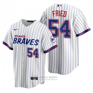 Camiseta Beisbol Hombre Atlanta Braves Max Fried Replica 2021 City Connect Blanco