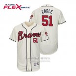 Camiseta Beisbol Hombre Atlanta Braves Shane Carle Flex Base Autentico Collezione Alterno 2019 Crema