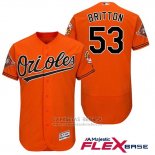 Camiseta Beisbol Hombre Baltimore Orioles 53 Zach Britton Naranja 2017 Flex Base