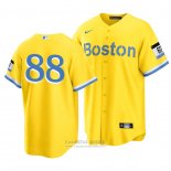 Camiseta Beisbol Hombre Boston Red Sox Michael Gettys 2021 City Connect Replica Oro