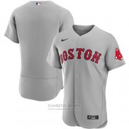 Camiseta Beisbol Hombre Boston Red Sox Road Autentico Gris