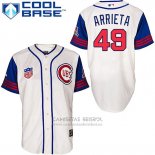 Camiseta Beisbol Hombre Chicago Cubs 49 Jake Arrieta Blanco Cool Base