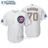 Camiseta Beisbol Hombre Chicago Cubs 70 Joe Maddon Blanco Oro Cool Base