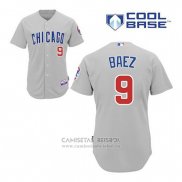 Camiseta Beisbol Hombre Chicago Cubs 9 Javier Baez Gris Cool Base