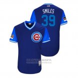 Camiseta Beisbol Hombre Chicago Cubs Drew Smyly 2018 LLWS Players Weekend Smiles Azul