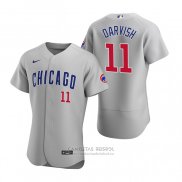 Camiseta Beisbol Hombre Chicago Cubs Yu Darvish Autentico 2020 Road Gris