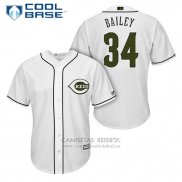 Camiseta Beisbol Hombre Cincinnati Reds 34 Homer Bailey Blanco 2018 Alterno Cool Base