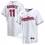 Camiseta Beisbol Hombre Cleveland Guardians Jose Ramirez Primera Replica Blanco
