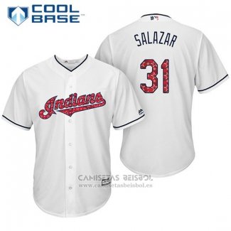 Camiseta Beisbol Hombre Cleveland Indians 2017 Estrellas y Rayas 31 Danny Salazar Blanco Cool Base