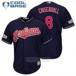 Camiseta Beisbol Hombre Cleveland Indians 2017 Postemporada 8 Lonnie Chisenhall Azul Cool Base