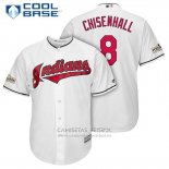 Camiseta Beisbol Hombre Cleveland Indians 2017 Postemporada 8 Lonnie Chisenhall Blanco Cool Base