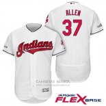 Camiseta Beisbol Hombre Cleveland Indians 2017 Postemporada Cody Allen Blanco Flex Base