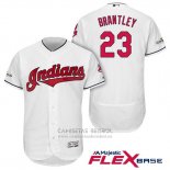 Camiseta Beisbol Hombre Cleveland Indians 2017 Postemporada Michael Brantley Blanco Flex Base