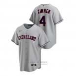 Camiseta Beisbol Hombre Cleveland Indians Bradley Zimmer Road Replica Gris