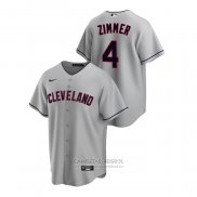 Camiseta Beisbol Hombre Cleveland Indians Bradley Zimmer Road Replica Gris