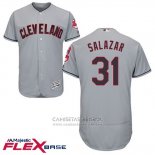Camiseta Beisbol Hombre Cleveland Indians Danny Salazar Gris Autentico Collection Flex Base
