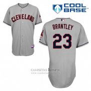 Camiseta Beisbol Hombre Cleveland Indians Michael Brantley 23 Gris Cool Base