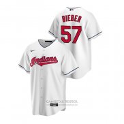 Camiseta Beisbol Hombre Cleveland Indians Shane Bieber Replica Primera Blanco