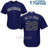 Camiseta Beisbol Hombre Colorado Jorge De La Rosa 29 Violeta Cool Base