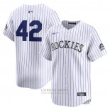 Camiseta Beisbol Hombre Colorado Rockies 2024 Jackie Robinson Day Primera Limited Blanco