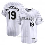 Camiseta Beisbol Hombre Colorado Rockies Charlie Blackmon Primera Limited Blanco
