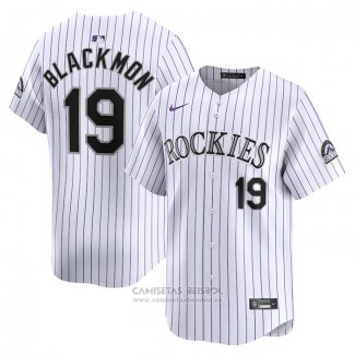 Camiseta Beisbol Hombre Colorado Rockies Charlie Blackmon Primera Limited Blanco
