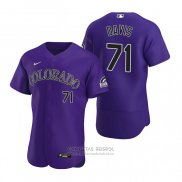 Camiseta Beisbol Hombre Colorado Rockies Wade Davis Autentico 2020 Alterno Violeta