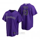 Camiseta Beisbol Hombre Colorado Rockies Zac Veen Replica 2020 Violeta