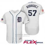 Camiseta Beisbol Hombre Detroit Tigers 2017 Estrellas y Rayas Francisco Rodriguez Blanco Flex Base