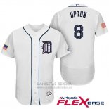 Camiseta Beisbol Hombre Detroit Tigers 2017 Estrellas y Rayas Justin Upton Blanco Flex Base