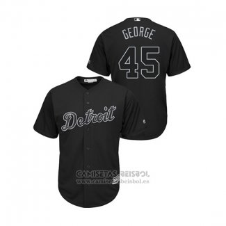 Camiseta Beisbol Hombre Detroit Tigers Buck Farmer 2019 Players Weekend George Replica Negro