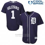 Camiseta Beisbol Hombre Detroit Tigers Jose Iglesias 1 Azul Cool Base