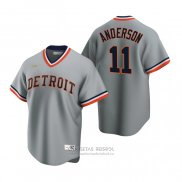 Camiseta Beisbol Hombre Detroit Tigers Sparky Anderson Cooperstown Collection Road Gris