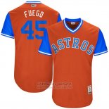 Camiseta Beisbol Hombre Houston Astros 2017 Little League World Series Michael Feliz Naranja