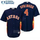 Camiseta Beisbol Hombre Houston Astros 4 George Springer Azulofficial Jugador Cool Base