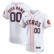 Camiseta Beisbol Hombre Houston Astros Primera Elite Personalizada Blanco