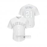 Camiseta Beisbol Hombre Houston Astros Zack Greinke 2019 Players Weekend Greinke Replica Blanco