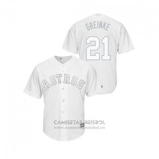 Camiseta Beisbol Hombre Houston Astros Zack Greinke 2019 Players Weekend Greinke Replica Blanco